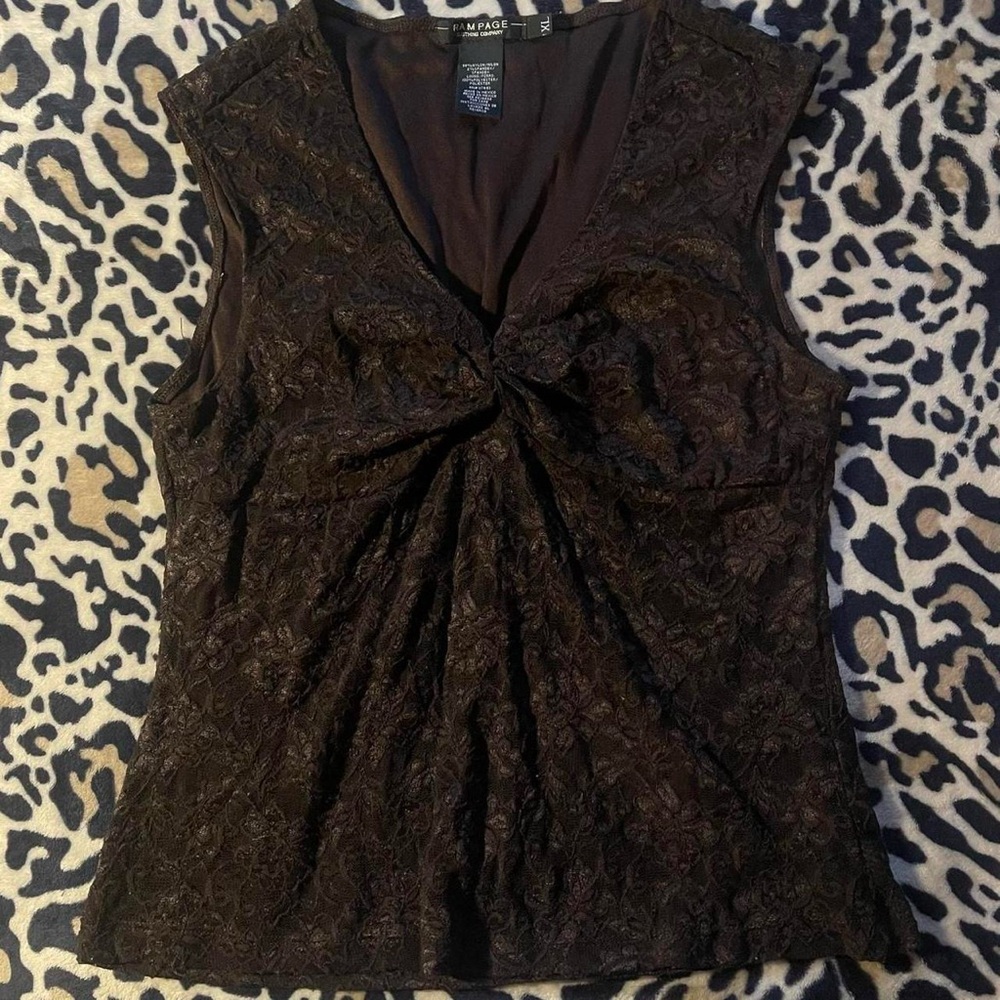 Rampage Brown Fitted Blouse